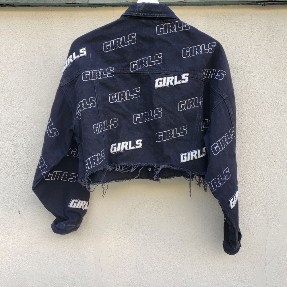HTF Top Shop Girls "Hacked" Black Denim Jacket | 2 - Picture 8 of 11